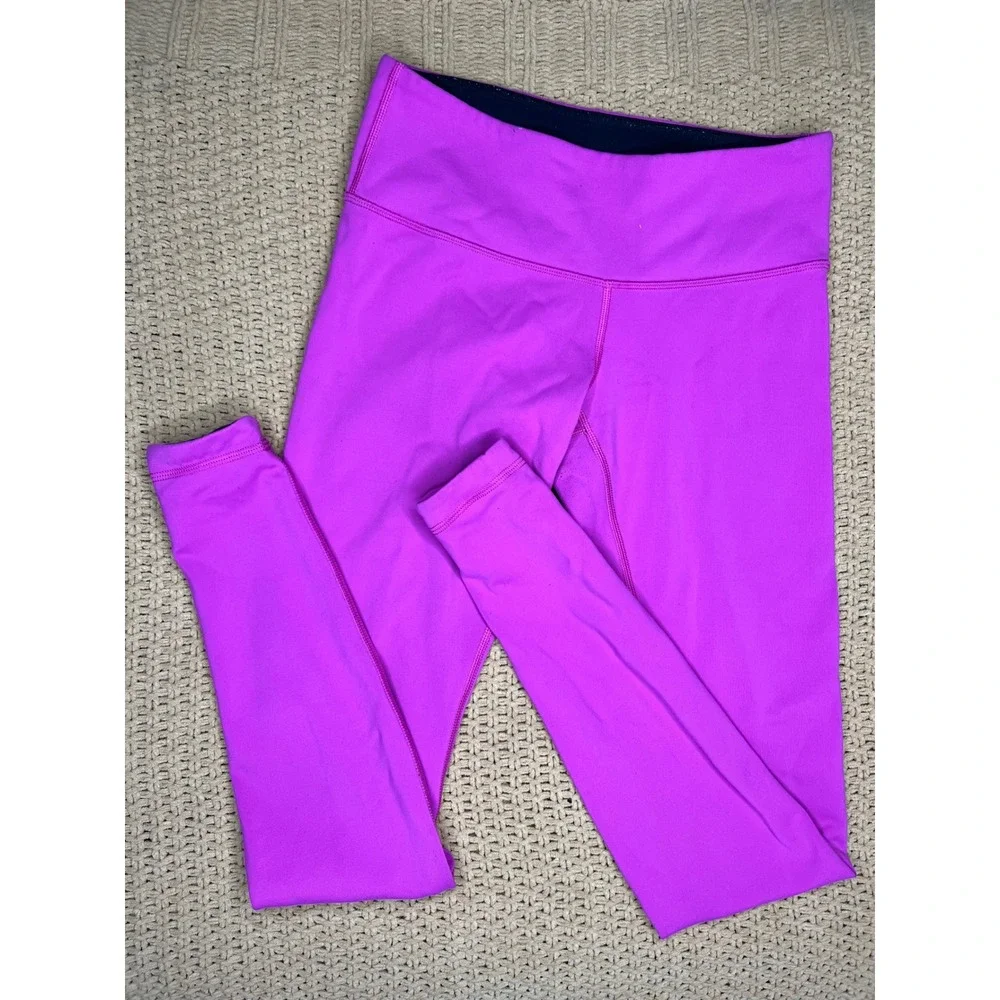 Lululemon Align Reversible Leggings Black Fuchsia Yoga Workout Athleisure Size 6